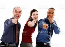 Laughing group of people that are pointing Meme Template