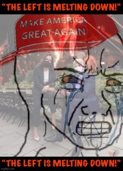 Triggered MAGA wojak The Left is Melting Down Meme Template