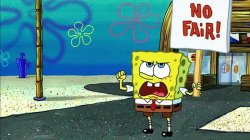 Spongebob on strike Meme Template