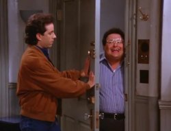 SEINFELD AND NEWMAN AT THE DOOR Meme Template