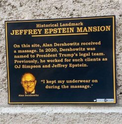 Alan Dershowitz plaque Trump  Epstein OJ Simpson Meme Template