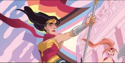Wonder Woman with Progressive Pride Flag Meme Template
