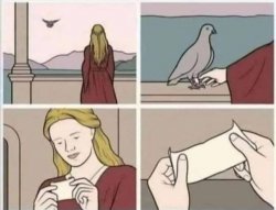 Pigeon handing note Meme Template