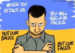 Zelensky when you attack us you will see our faces Meme Template