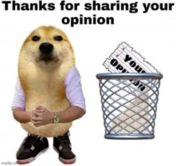 thanks for sharing your opinion cursed Meme Template