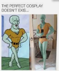 handsome squidward cosplay Meme Template