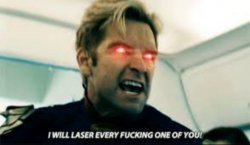 HOMELANDER "I WILL LASER EVERY ONE OF YOU" Meme Template