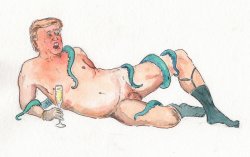 Trump Nude trumpnude watercolor art Meme Template