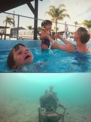 drowing kids in the pool Meme Template