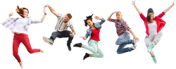 Jump for joy group with transparency Meme Template