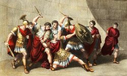 Caligula assassinated by Praetorian Guard Meme Template