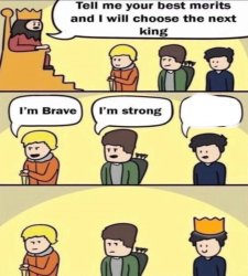 Tell me your best merits Meme Template