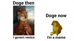 Doge then vs. doge now Meme Template