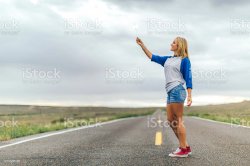 Blonde Woman On Road Meme Template