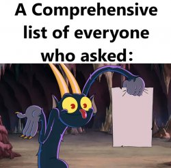 A comprehensive list of everyone who asked Meme Template