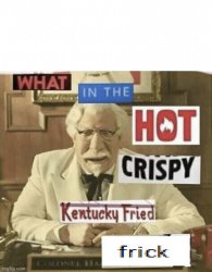 What in the hot crispy Kentucky fried fuck Meme Template