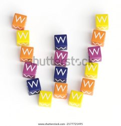 W blocks in the shape of a W Meme Template