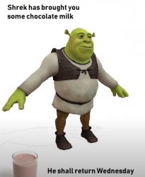 Sherk's choccy milk Meme Template