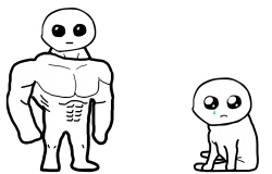 Muscular and Cheems TBH/ Autism Creature Meme Template
