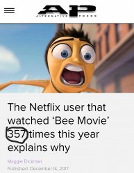 The Man Who Saw Bee Movie Almost Every Day for a Year Meme Template
