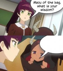 maou of the bag what is your wisdom Meme Template