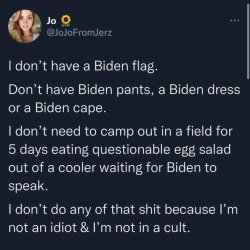 Not in a Biden cult Meme Template