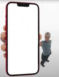 Person holding iPhone 14 towards you Meme Template