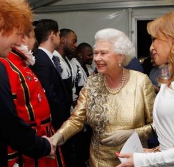 Kylie Minogue Ed Sheeran and Queen Elizabeth II Meme Template