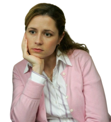 The Office Pam thinking transparent Meme Template