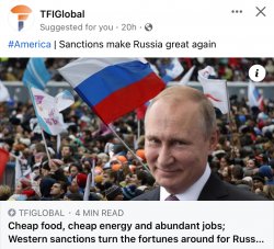 Western Sanctions made Russia great again Meme Template