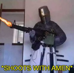 shoots with amen Meme Template