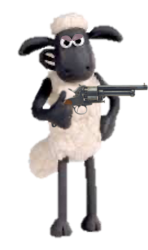 Shaun the Sheep with a gun Meme Template
