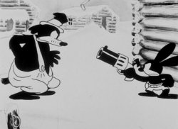 Oswald pointing a gun at stranger Meme Template