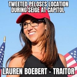 Lauren Boebert - Traitor Prison Bitch Meme Template