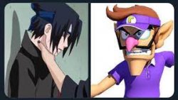 Waluigi Choking Sasuke Meme Template