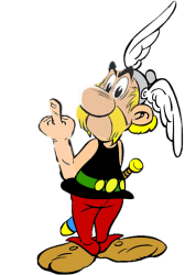 Asterix gives the bird Meme Template