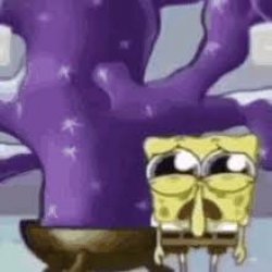 spongebob sad with tree in the background Meme Template
