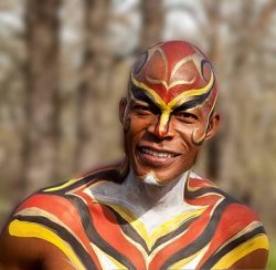 African ochre camouflage face paint Meme Template