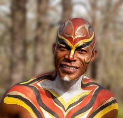 african ochre face paint camouflage Meme Template