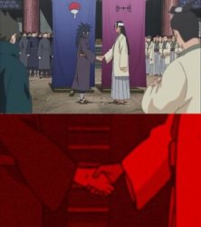 Anime handshake Meme Template
