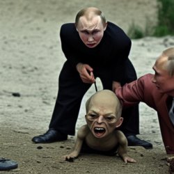 Putin torturing Gollum Meme Template