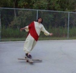 Jesus skateboard Meme Template