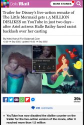 Little Mermaid trailer dislike button Meme Template