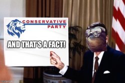 Sloth Ronald Reagan Conservative party and that’s a fact Meme Template