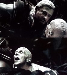 God Butcher Captured Thor Meme Template