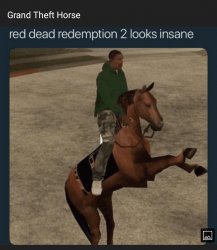 GTA x horse's=reddead Meme Template
