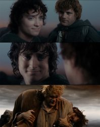 Sam carrys Frodo Meme Template