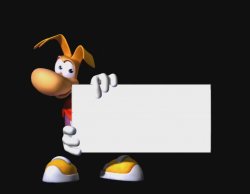 Rayman holding a sign Meme Template
