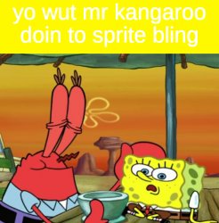 yo wut mr kangaroo doin to sprite bling Meme Template