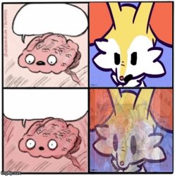 Sleeping Brain Braixen Meme Template
